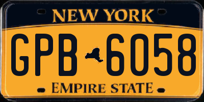 NY license plate GPB6058