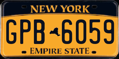 NY license plate GPB6059