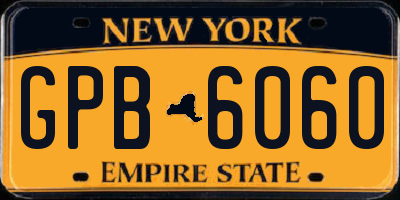 NY license plate GPB6060