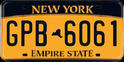 NY license plate GPB6061