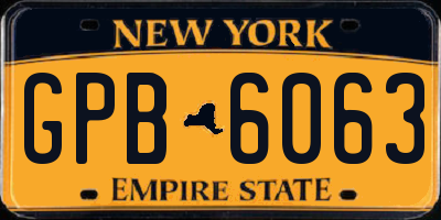 NY license plate GPB6063