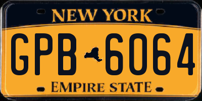 NY license plate GPB6064