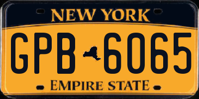 NY license plate GPB6065