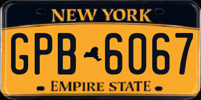 NY license plate GPB6067