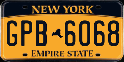 NY license plate GPB6068
