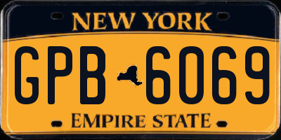 NY license plate GPB6069