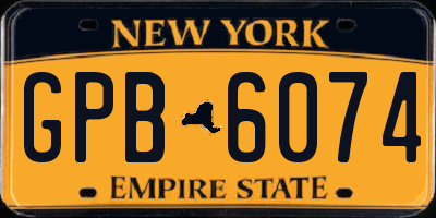 NY license plate GPB6074