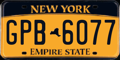 NY license plate GPB6077
