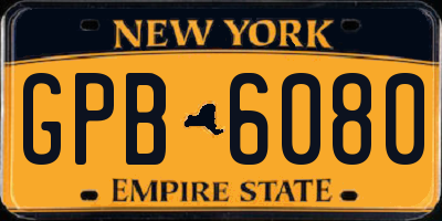 NY license plate GPB6080
