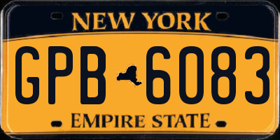 NY license plate GPB6083