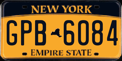 NY license plate GPB6084