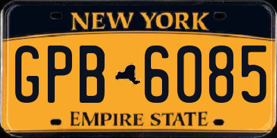 NY license plate GPB6085