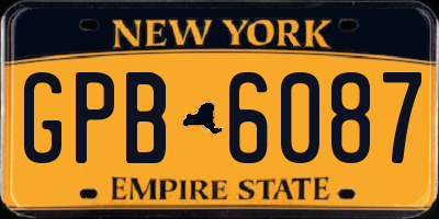 NY license plate GPB6087