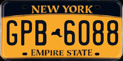 NY license plate GPB6088