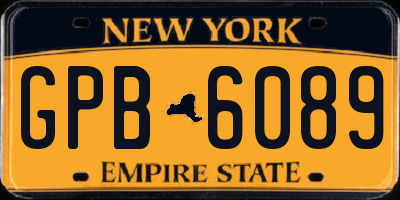NY license plate GPB6089