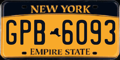 NY license plate GPB6093