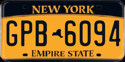 NY license plate GPB6094