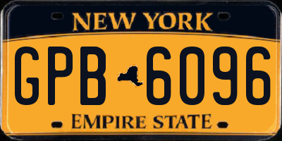 NY license plate GPB6096