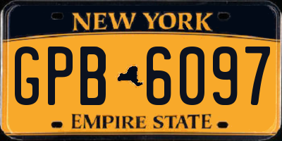 NY license plate GPB6097