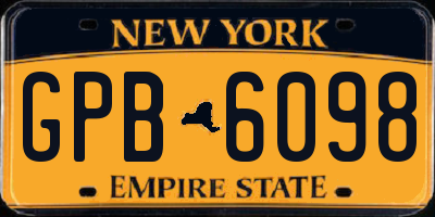 NY license plate GPB6098