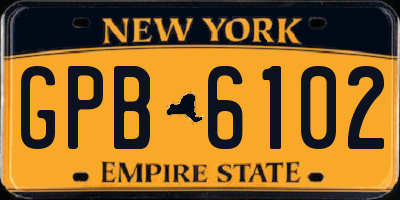 NY license plate GPB6102