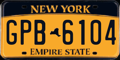 NY license plate GPB6104