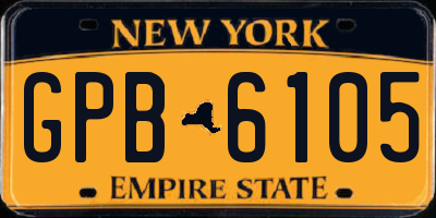 NY license plate GPB6105