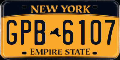 NY license plate GPB6107