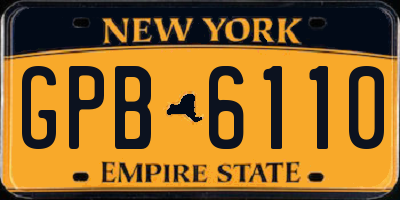 NY license plate GPB6110