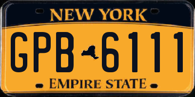 NY license plate GPB6111