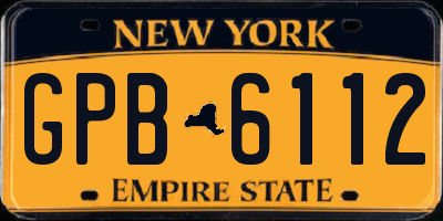 NY license plate GPB6112