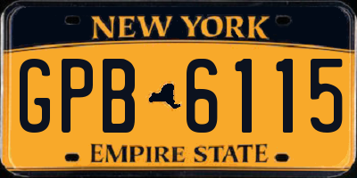 NY license plate GPB6115