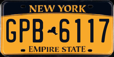 NY license plate GPB6117