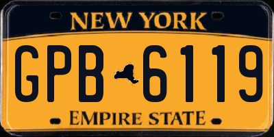 NY license plate GPB6119