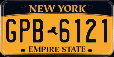 NY license plate GPB6121