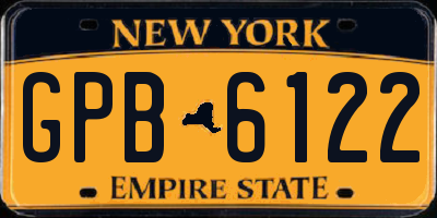 NY license plate GPB6122