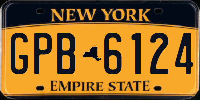 NY license plate GPB6124
