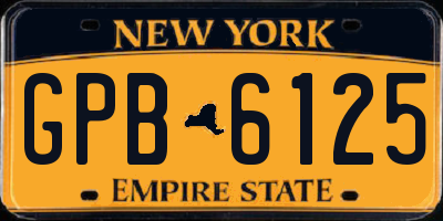 NY license plate GPB6125