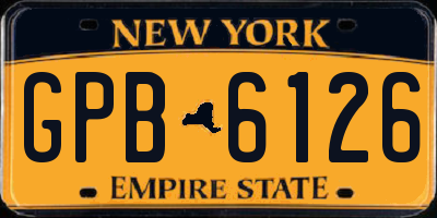 NY license plate GPB6126