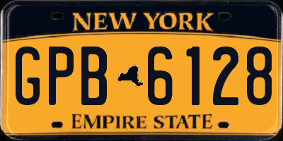 NY license plate GPB6128