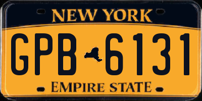 NY license plate GPB6131