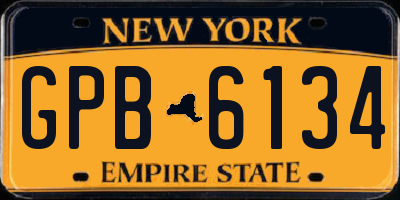 NY license plate GPB6134