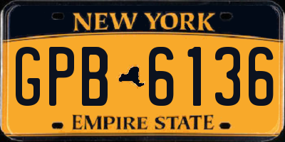 NY license plate GPB6136