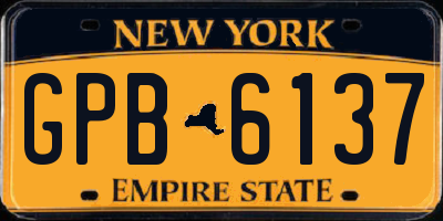 NY license plate GPB6137