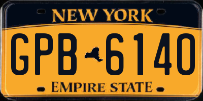 NY license plate GPB6140