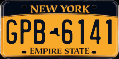 NY license plate GPB6141