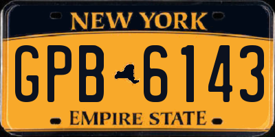 NY license plate GPB6143