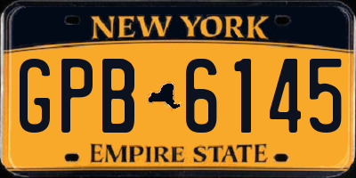 NY license plate GPB6145