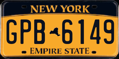 NY license plate GPB6149