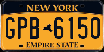 NY license plate GPB6150